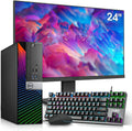 Dell Gaming PC Desktop with 24 Inch Monitor, GT 1030 2GB, Intel Core i7-6700, 16GB Ram 512GB SSD, Windows 10 Pro, RGB Keyboard Mouse (Renewed) Q216