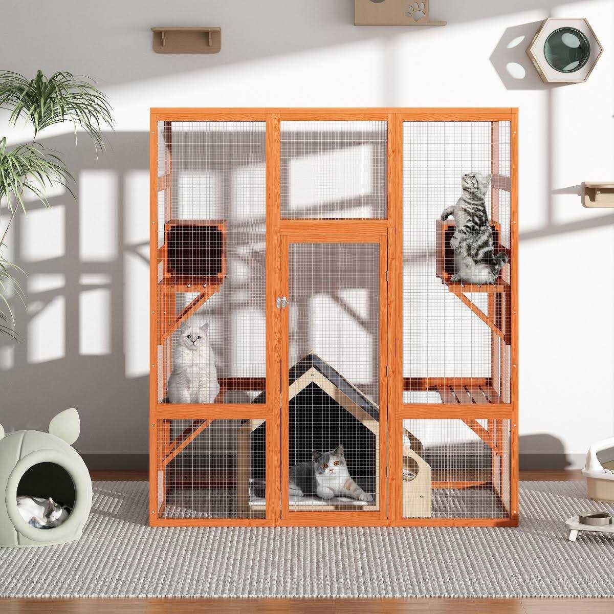 Large Wooden Cat House Catio Enclosure O38059