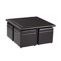 Dark Chocolate Nesting Coffee Table and Storage Ottomans Set X401743