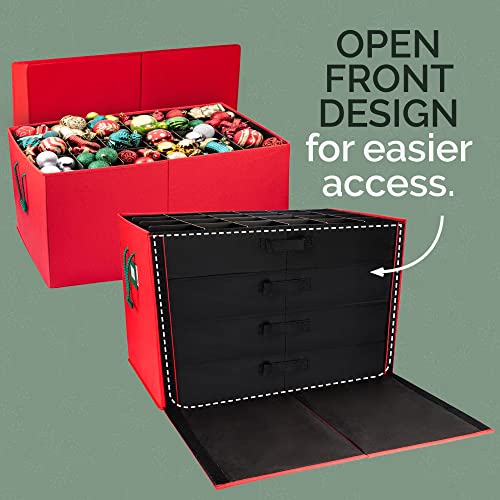 Christmas Ornament Storage Container Box with Dividers N446