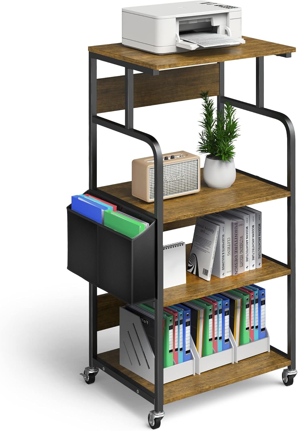4 Tier Mobile Printer Stand with Storage Bag T522