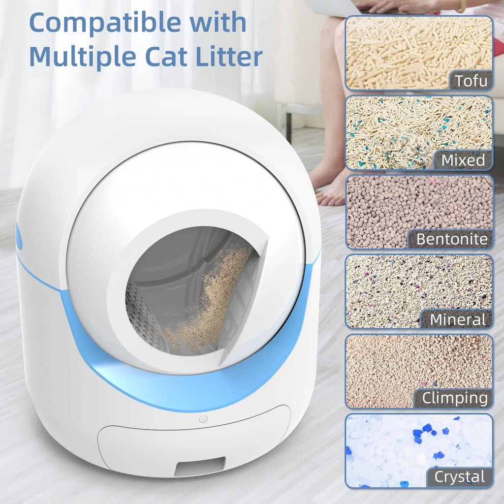 2.4G Wifi Self Cleaning Litter Box with 40 Litter Liners E673
