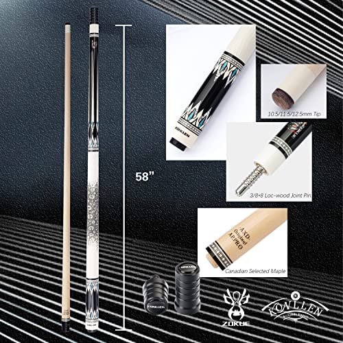 Canadian Maple Billiard Cue Set with Extension and Cue Case K520