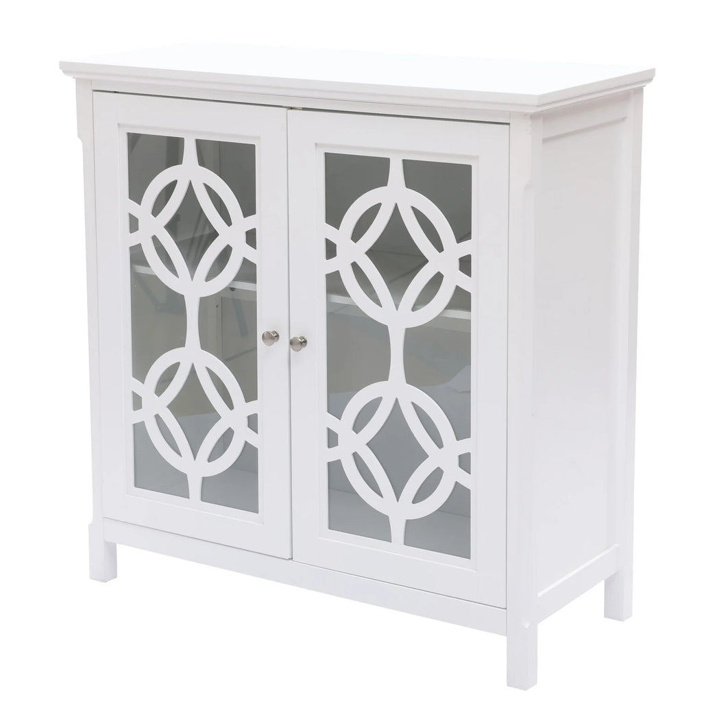 White Wood 2 Door Storage Cabinet E56469