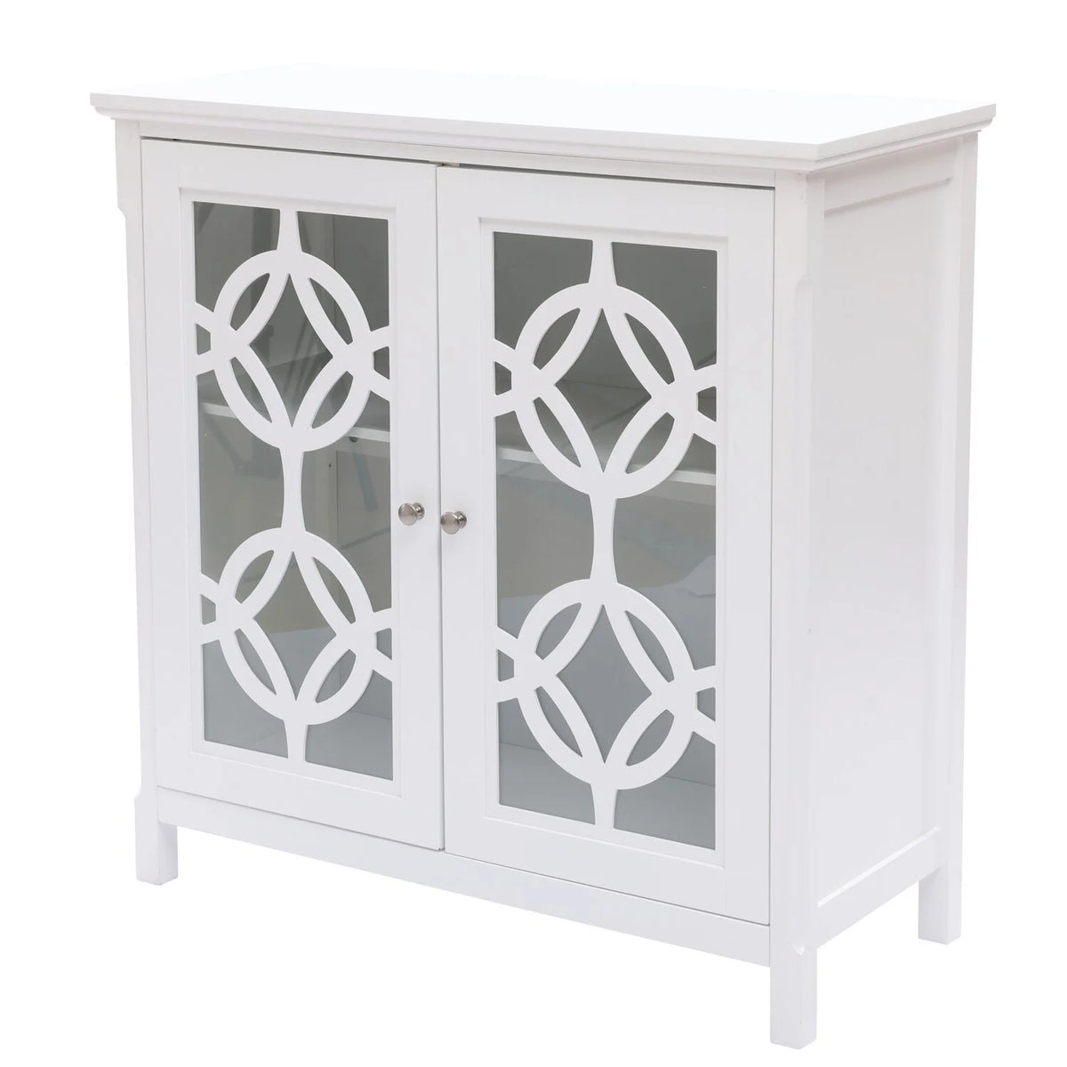 White Wood 2 Door Storage Cabinet E56469
