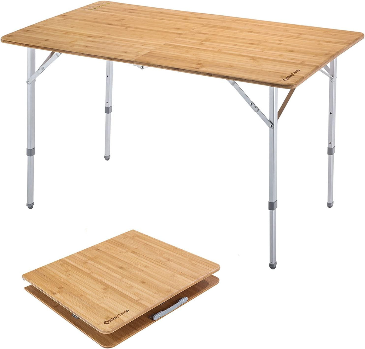 Bamboo Folding Camping Table with Adjustable Height M864
