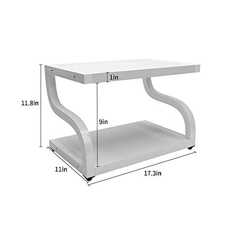 2 Tiers Wood Desktop Printer Stand with Storage D413245