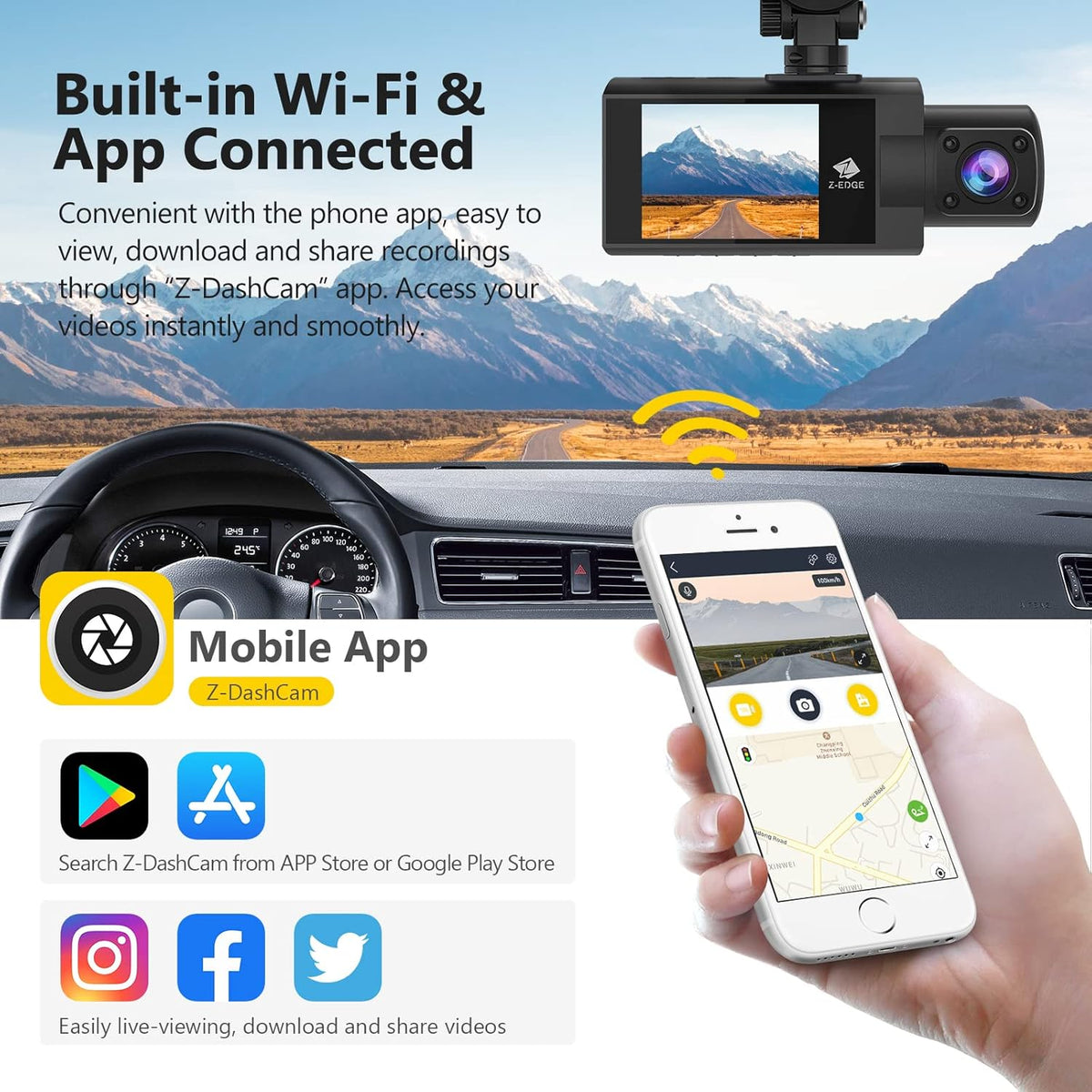 2K+1080P Dual Dash Cam with IR Night Vision R420650