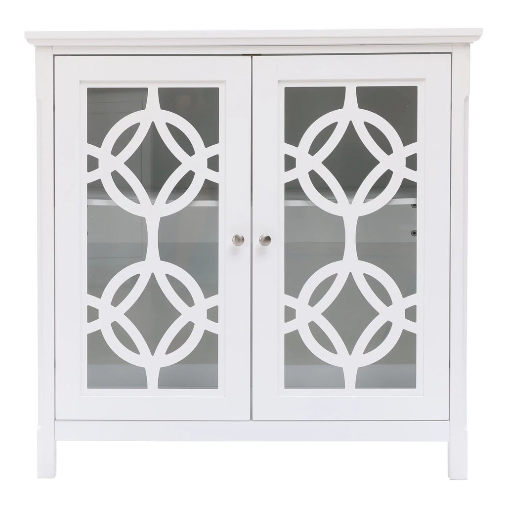 White Wood 2 Door Storage Cabinet E56469