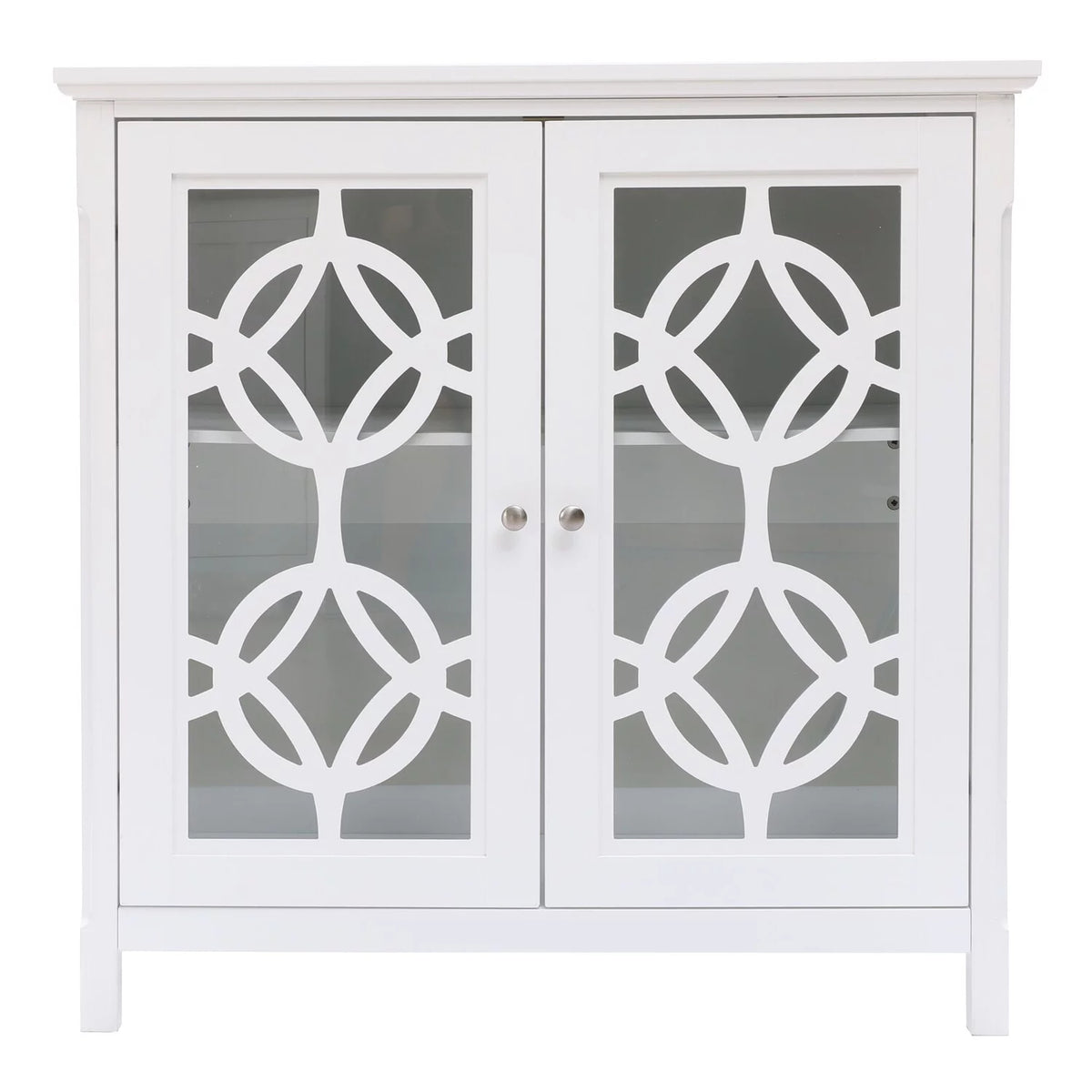 White Wood 2 Door Storage Cabinet E56469