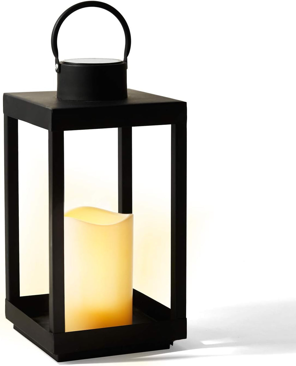 Large Outdoor Solar Lantern with Flameless Pillar Candle L558