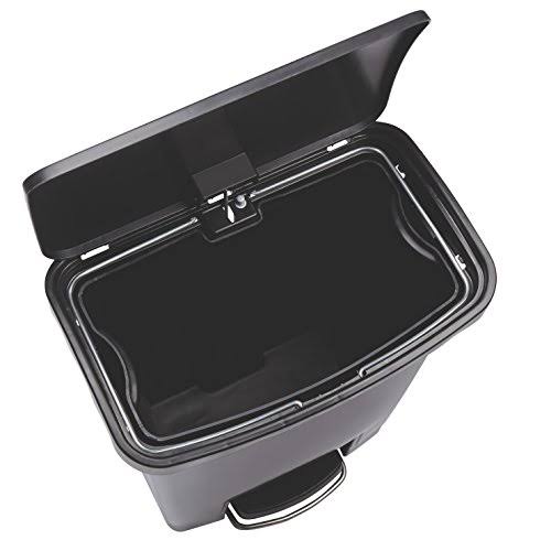 Black 13.2 gal Plastic Step-On Trash Can F45048