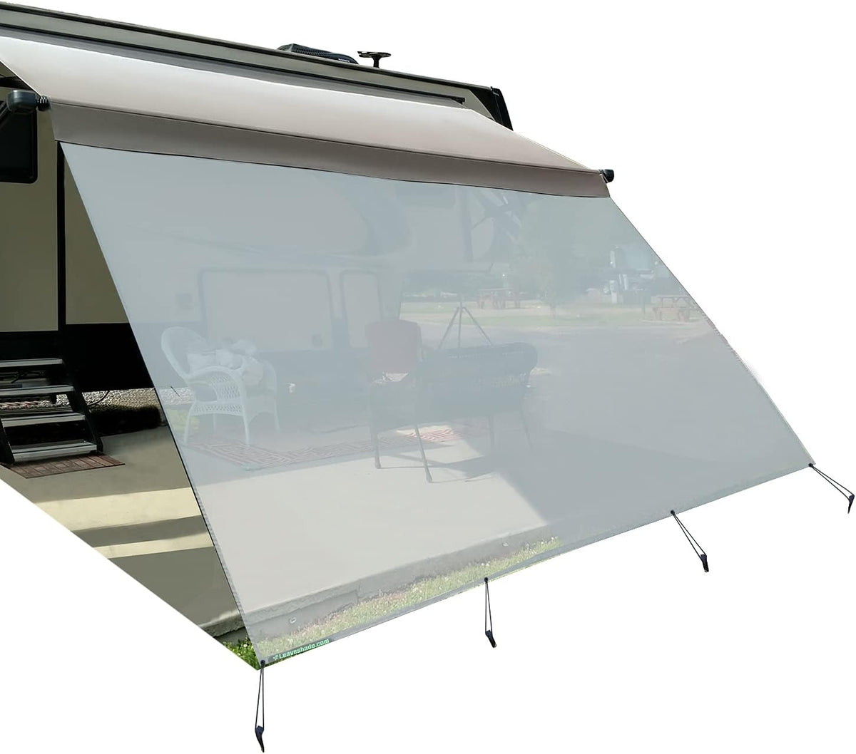 Black Mesh RV Awning Sunshade W3831