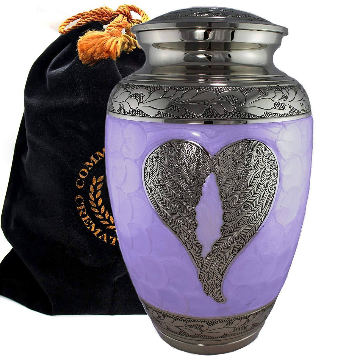 Lilac/Silver Angel Wings Cremation Urns V433
