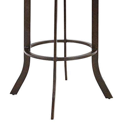 Brown Faux Leather Swivel Metal Kitchen Barstool T7964