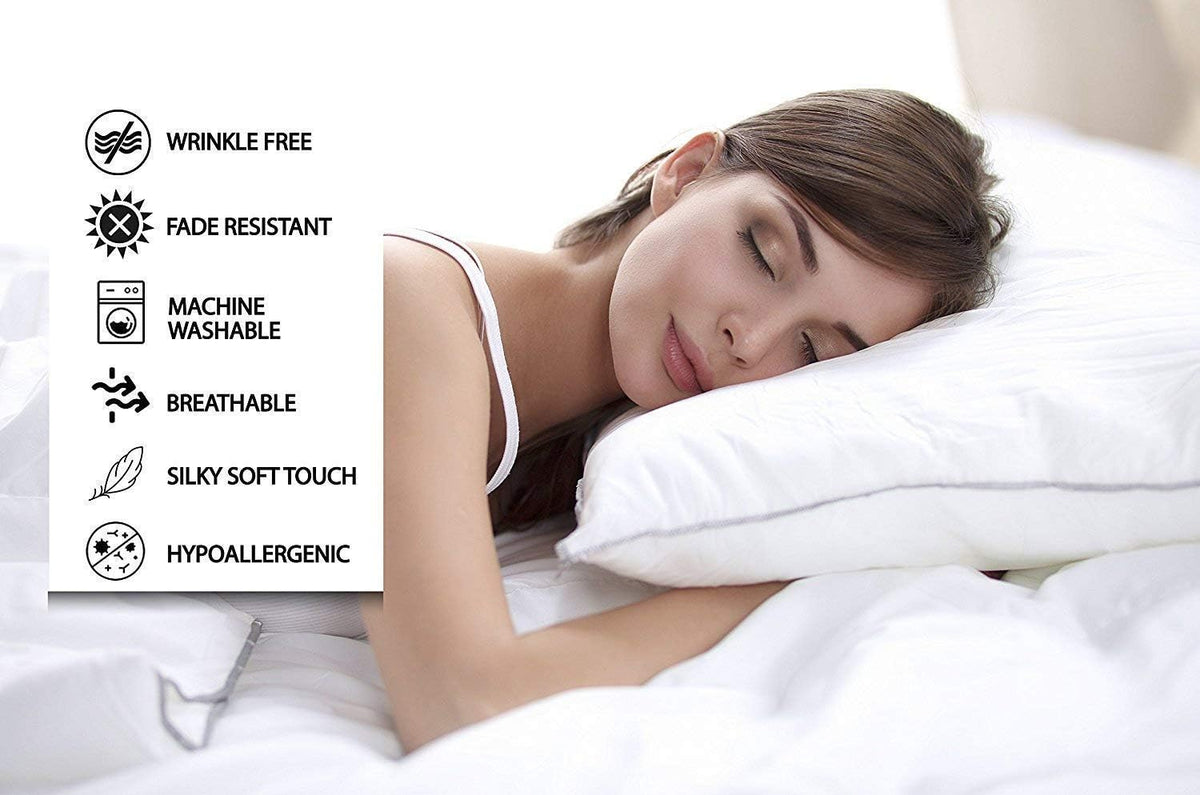 White Queen 4 Piece Microfiber Bed Sheet Set F17039