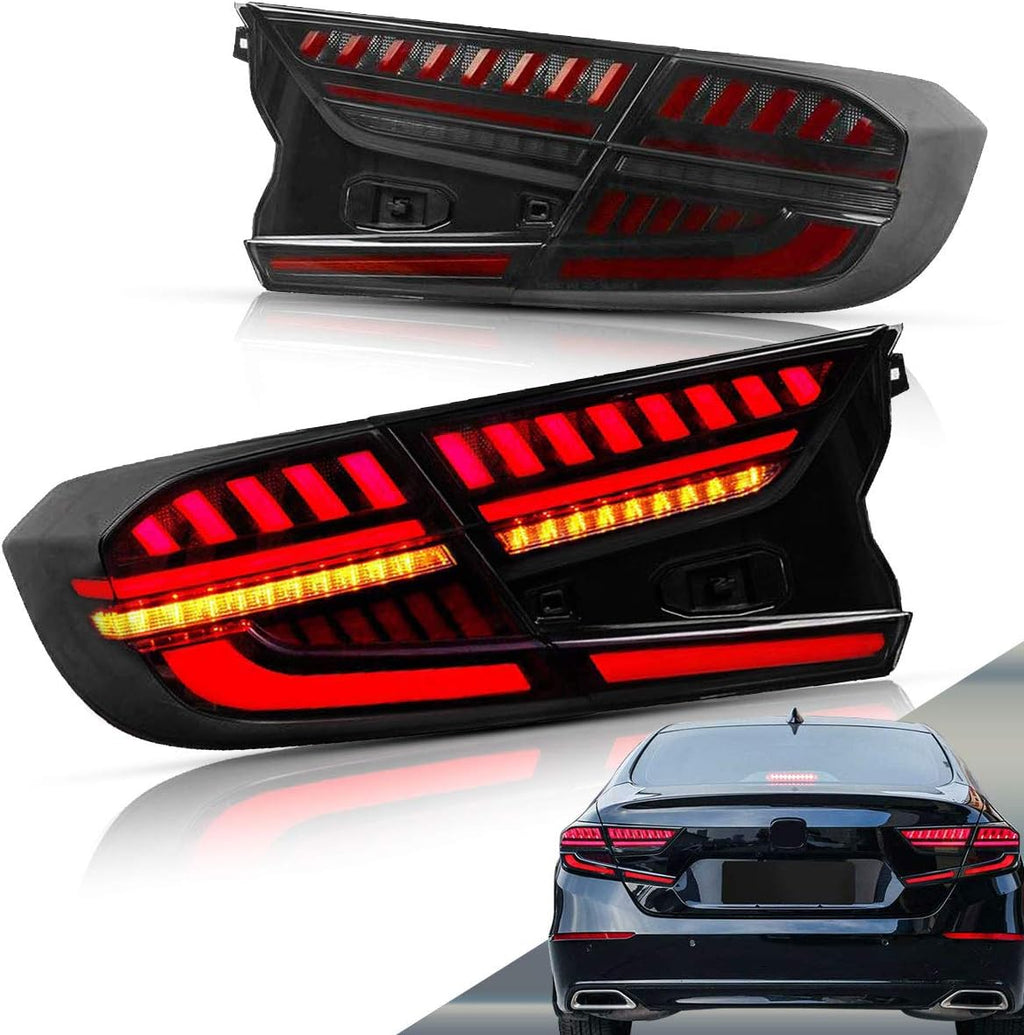 Led Tail Lights Compatible with Honda Accord 2018-2020 Smoked Pair W882499