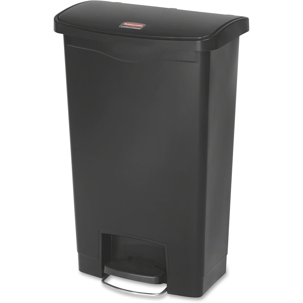 Black 13.2 gal Plastic Step-On Trash Can F45048