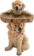Two Playful Golden Retriever Puppies Resin Birdbath, 13¼ Dia. x 22 H T606178