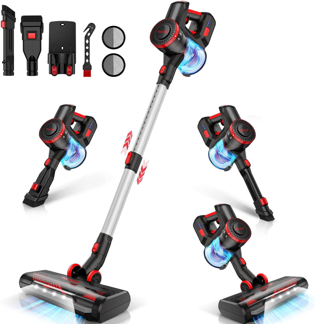 Cordless Vacuum Cleaner, 4.3lb Lightweight Stick Vac with 22000pa Suction, 40 Min Runtime, Black R6955