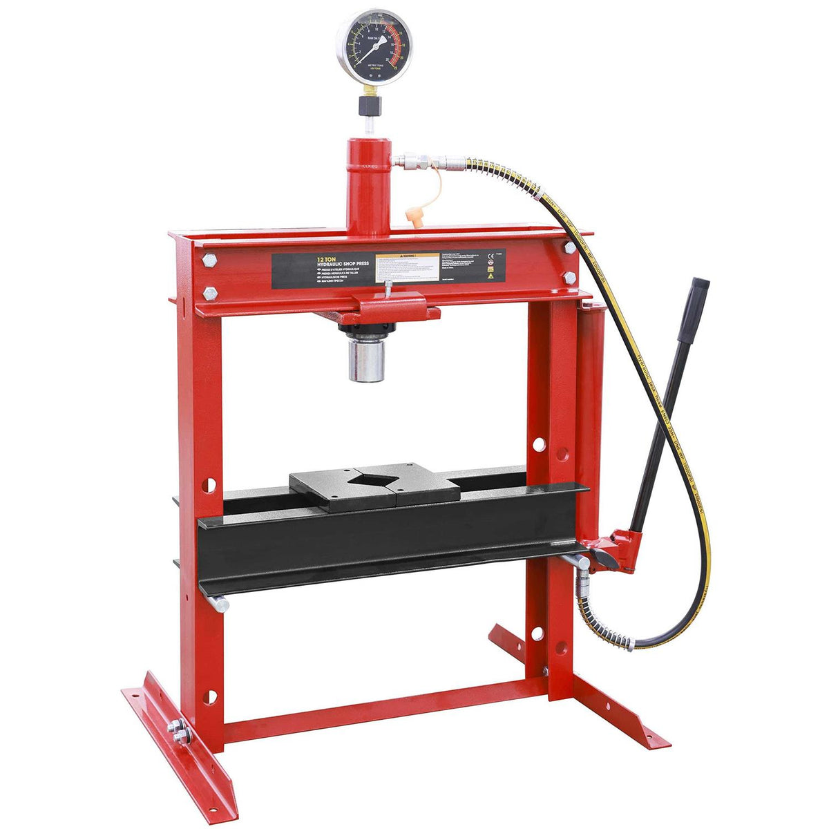 12-Ton Low-Profile Shop Press with Stamping Plates E138