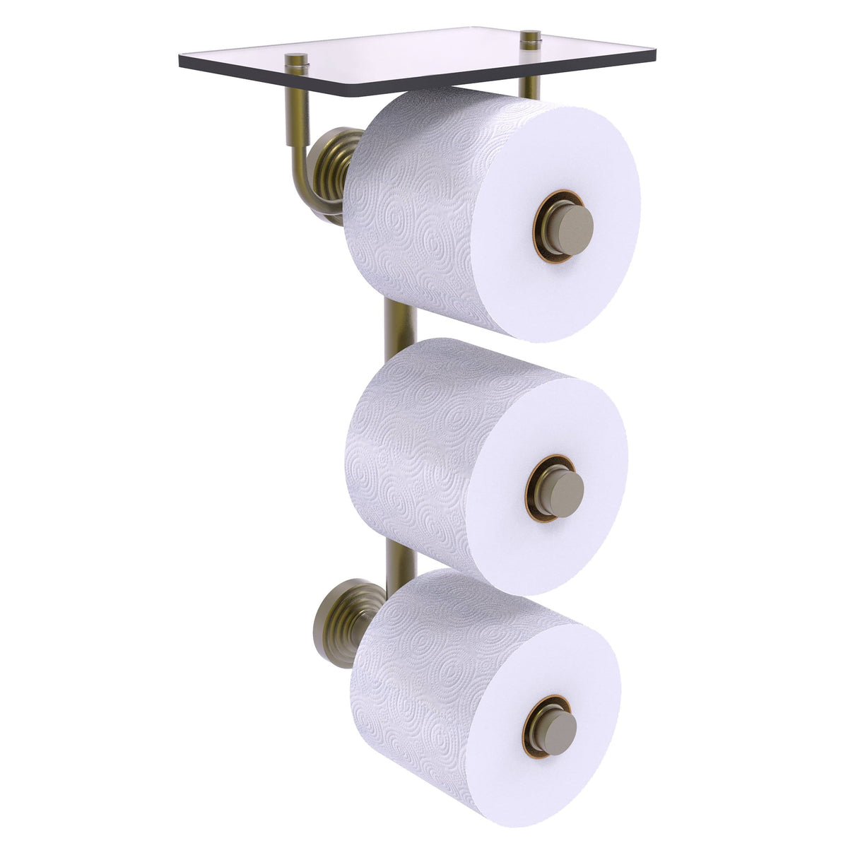 Wall Mount Toilet Paper Holder with Glass Shelf Y43466