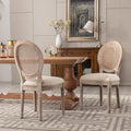 Solid Rubber Wood and Cane Dining Chair Set of 2 K742