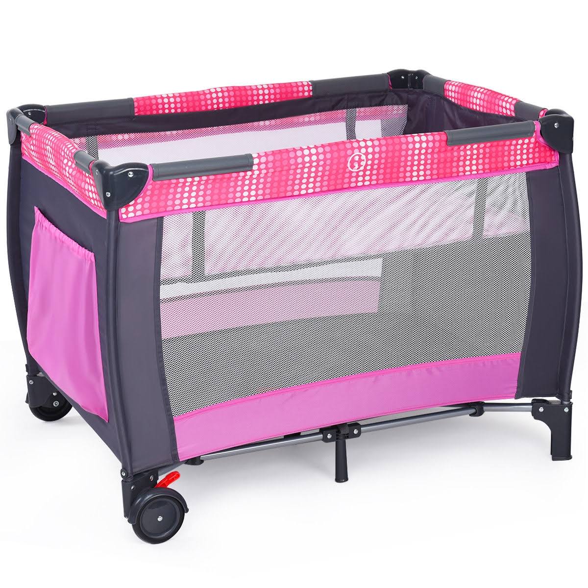 Foldable Travel Baby Crib Playpen Bassinet with Carry Bag R866684