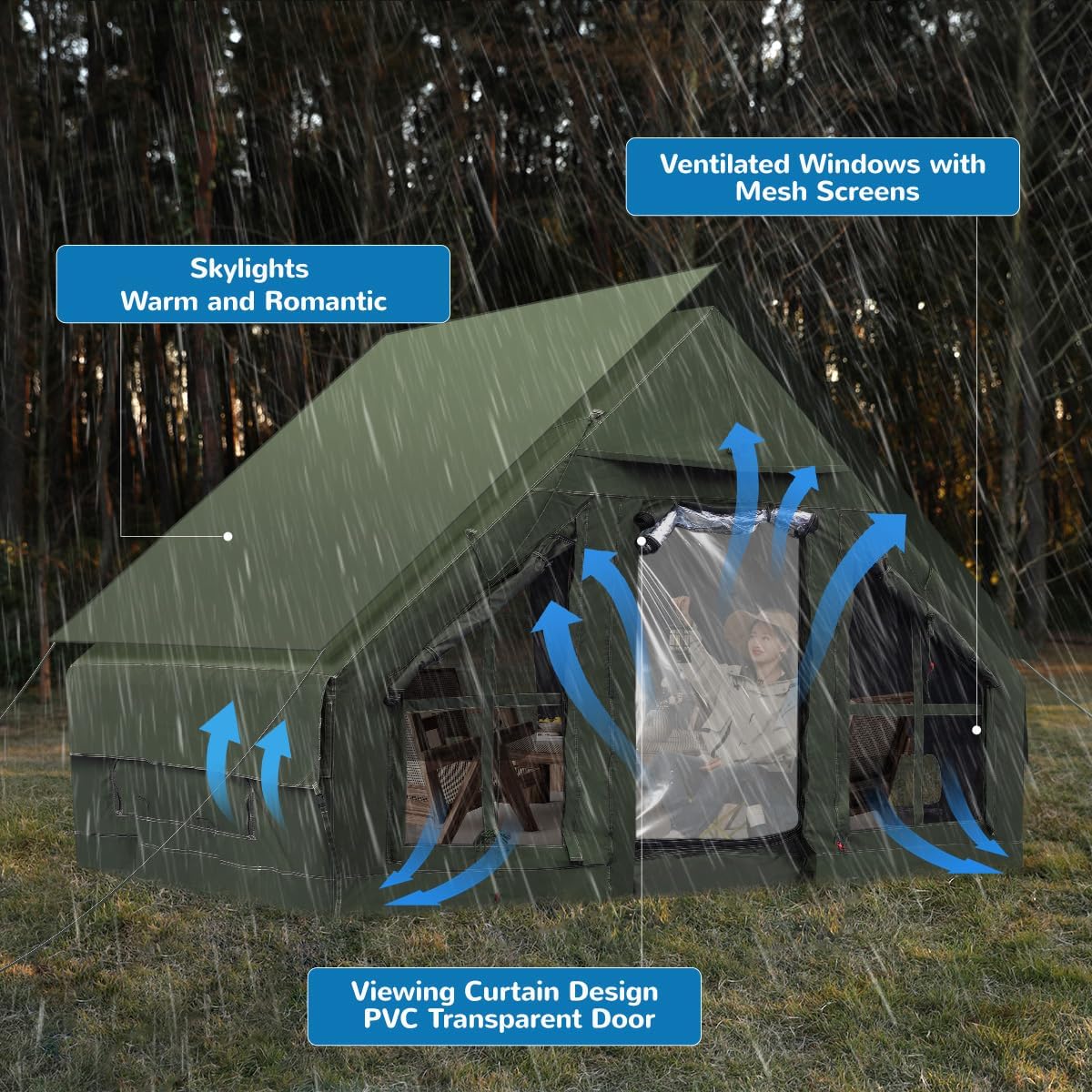 4 Season Inflatable Waterproof Camping Tent X558730