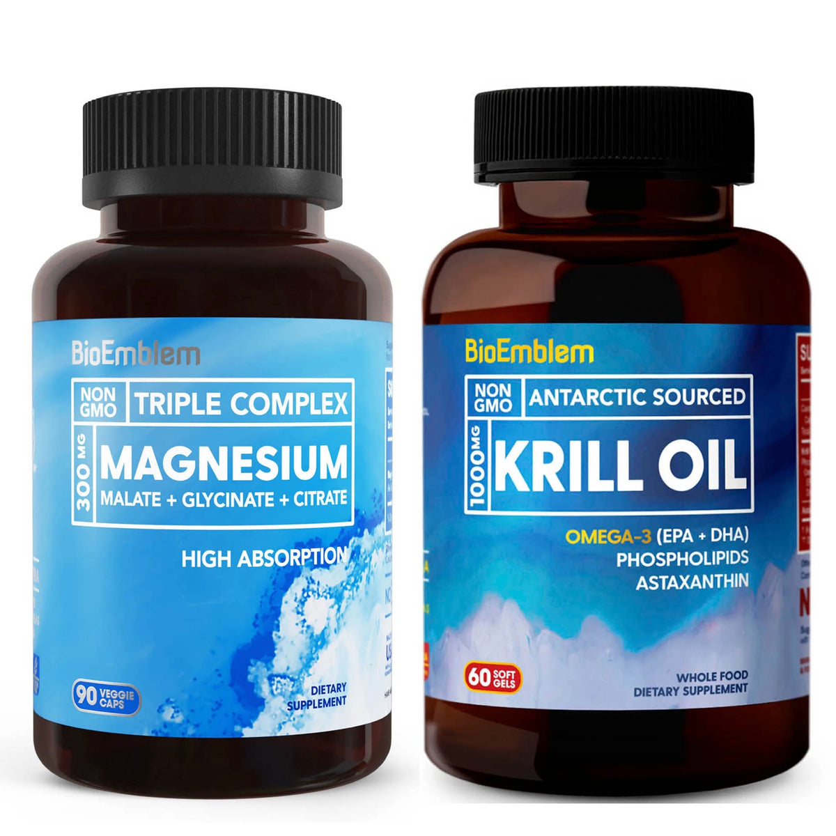 Triple Magnesium Glycinate, Malate, Citrate and Antarctic Krill Oil Z28795