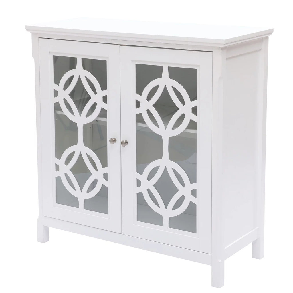White Wood 2 Door Storage Cabinet E56469