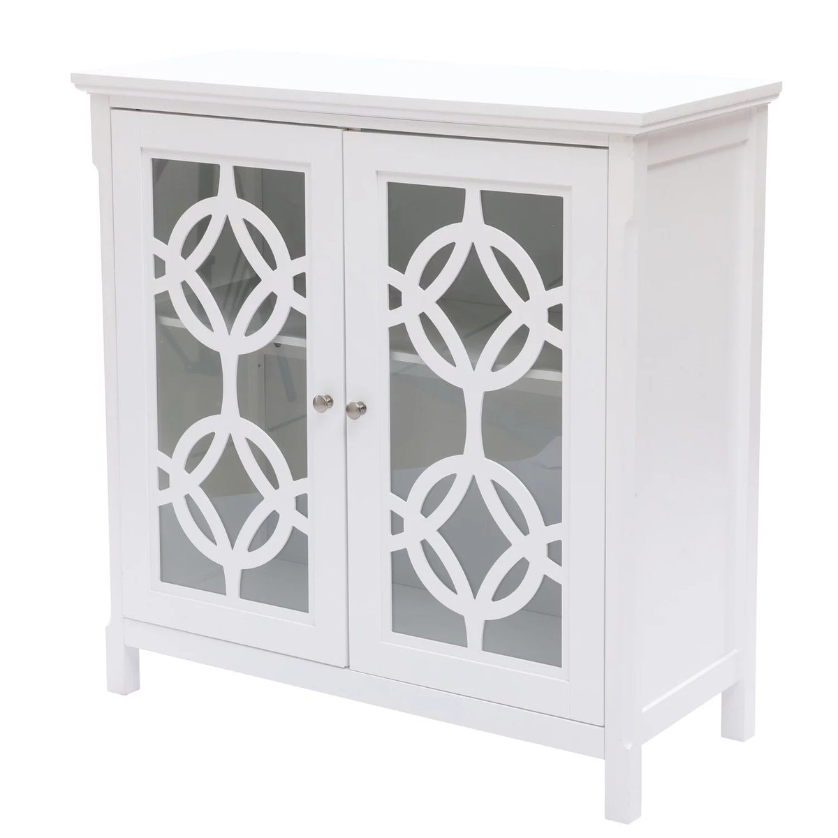 White Wood 2 Door Storage Cabinet E56469