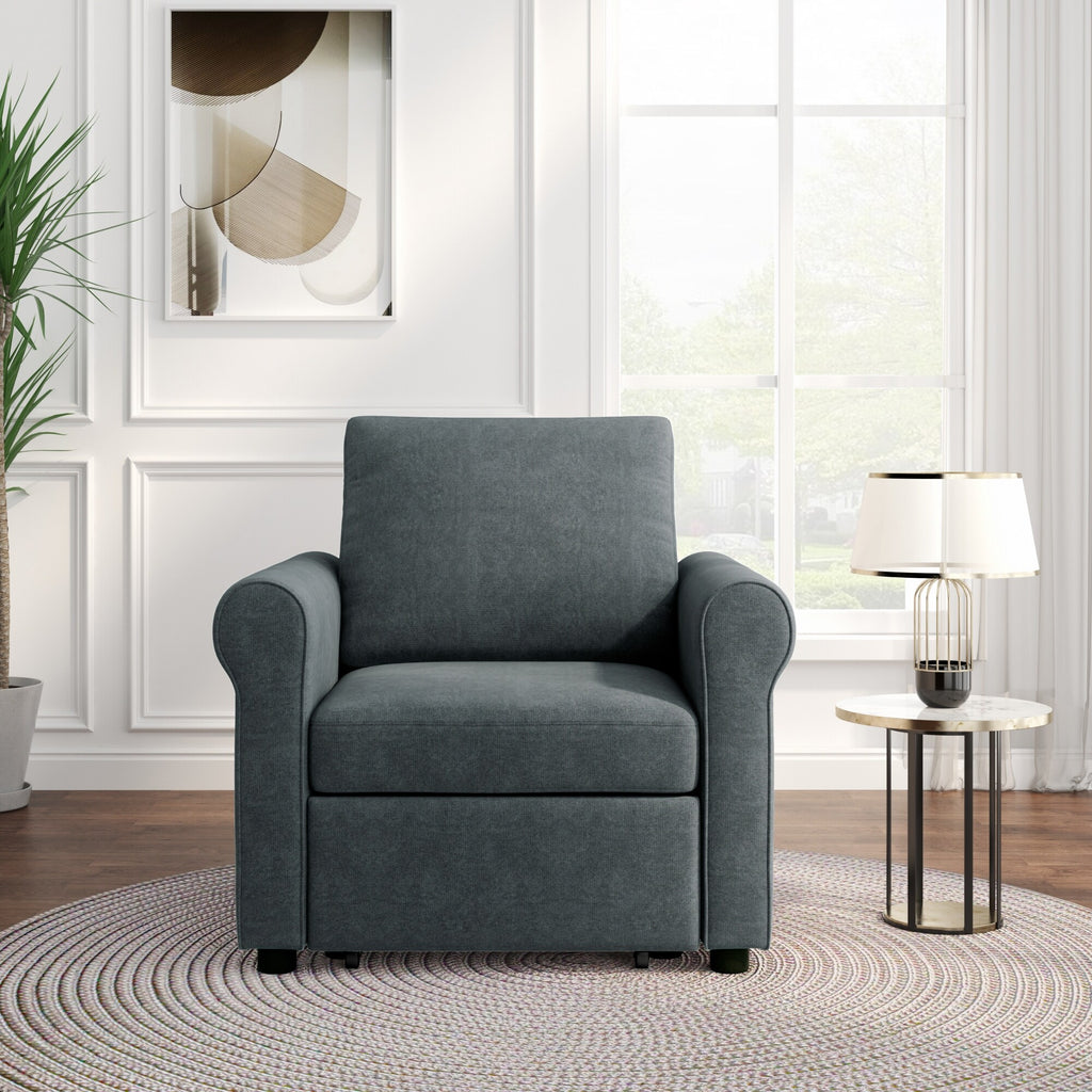 Dark Blue 3-in-1 Convertible Sofa Bed Chair N943