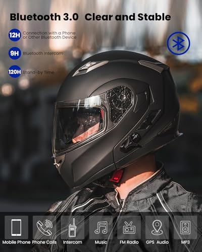 Bluetooth Modular Full Face Motorcycle Helmet with Sun Shield D205