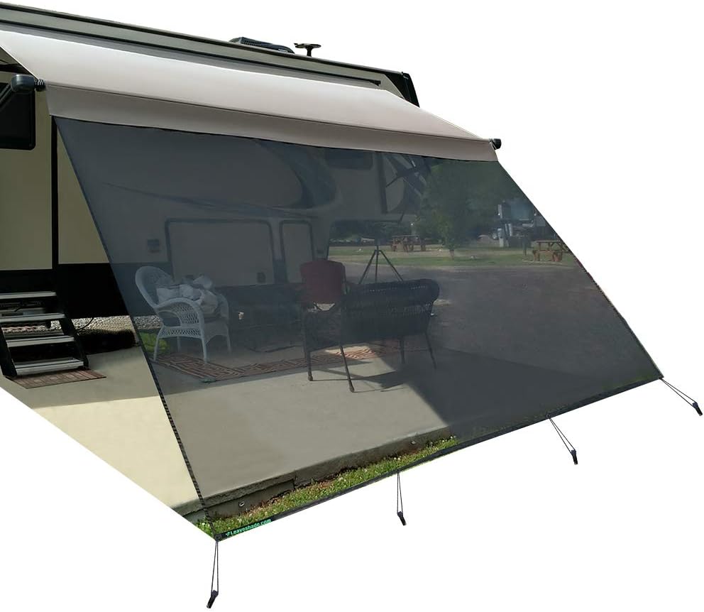 Black Mesh RV Awning Sunshade W3831