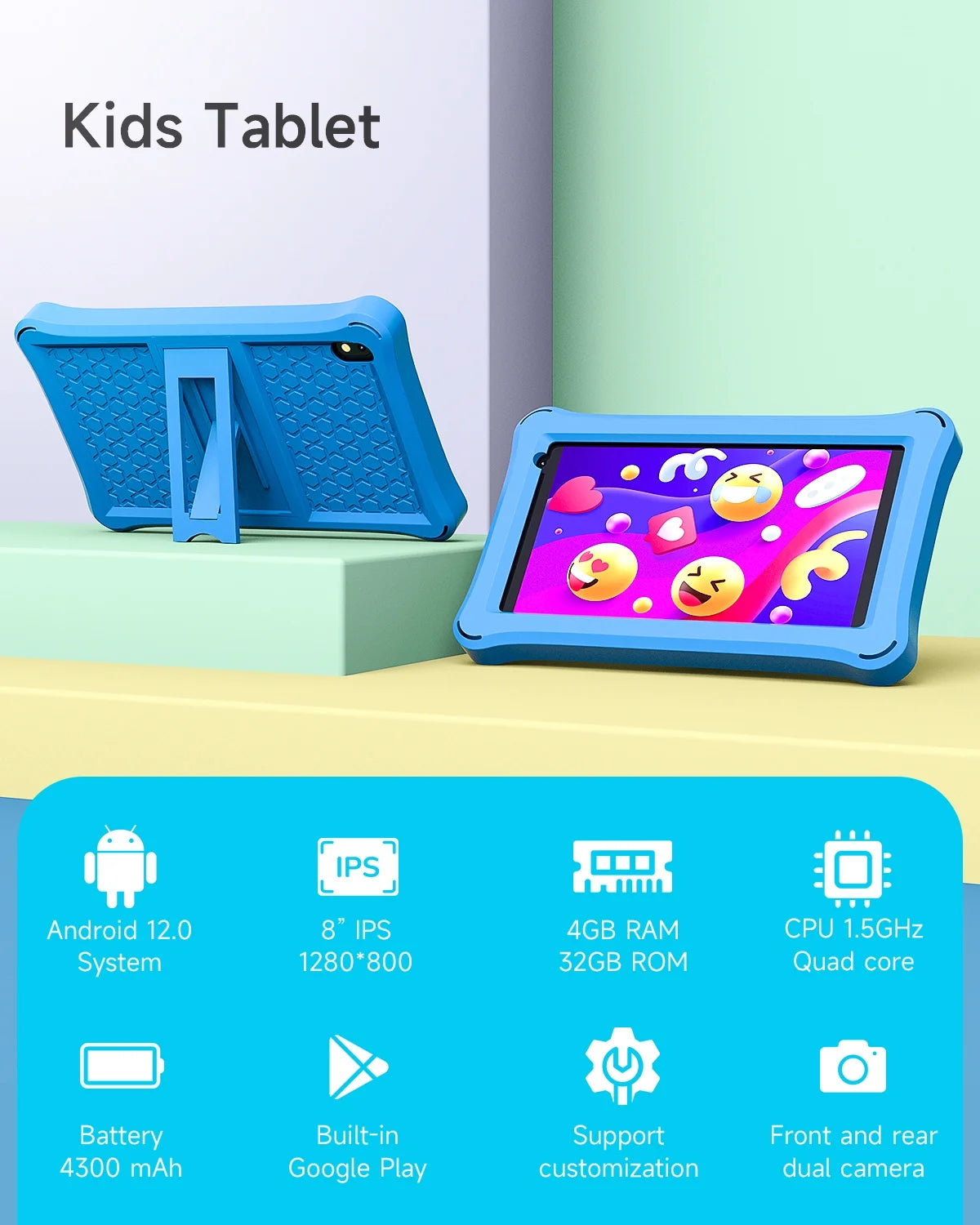8 inch Android Tablet 4GB RAM 32GB ROM 1280x800 IPS Touch Screen W28856
