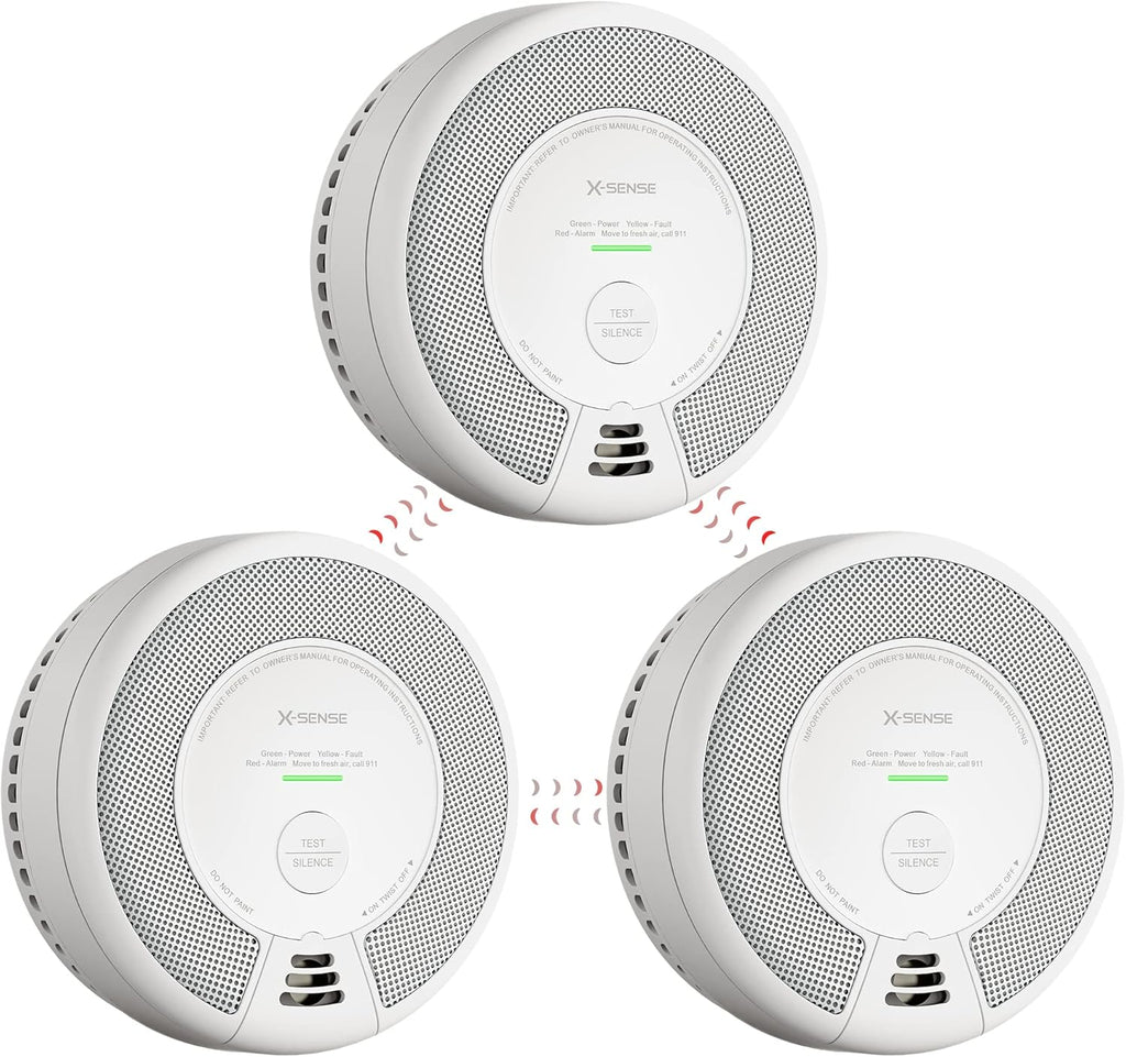 Pack of 3 Wireless Interconnected Smoke and Carbon Monoxide Detector J944246