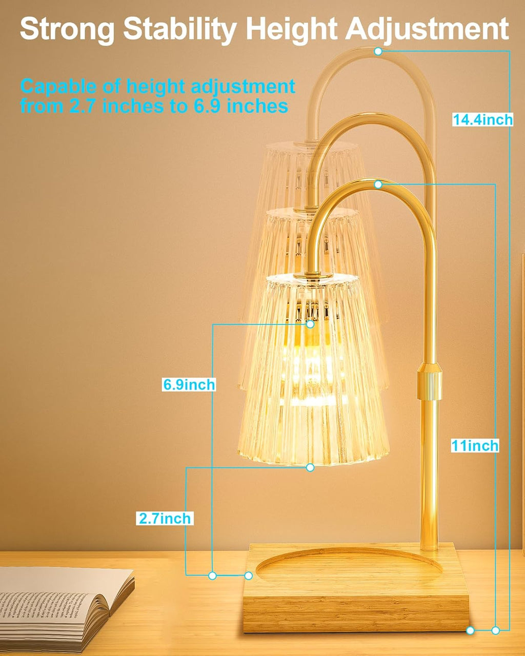 Candle Warmer Lamp with Timer, Dimmable, Adjustable Height M193
