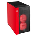 Micro-ATX Case with Tempered Glass Side Panel RGB Fans Black & Red Z58723