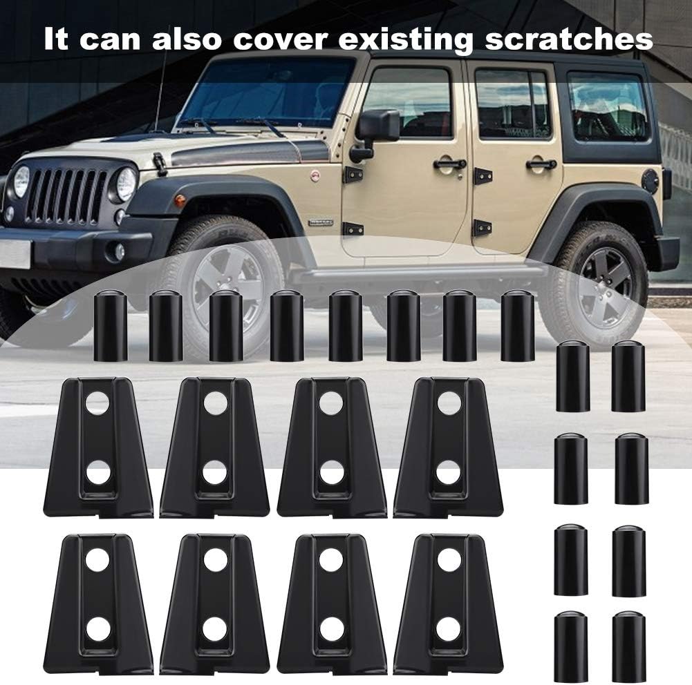 Black Car Door Hinge Cover Trim Protector 8pcs P6800