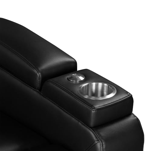 Brown Power Recliner with Power Adjustable Headrest, Wireless Charging Device, USB Port, Storage Arms, Cup Holder and Swivel Tray Table T954625