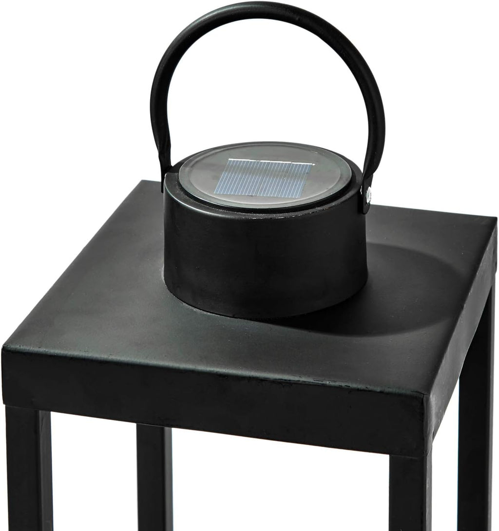 Large Outdoor Solar Lantern with Flameless Pillar Candle L558