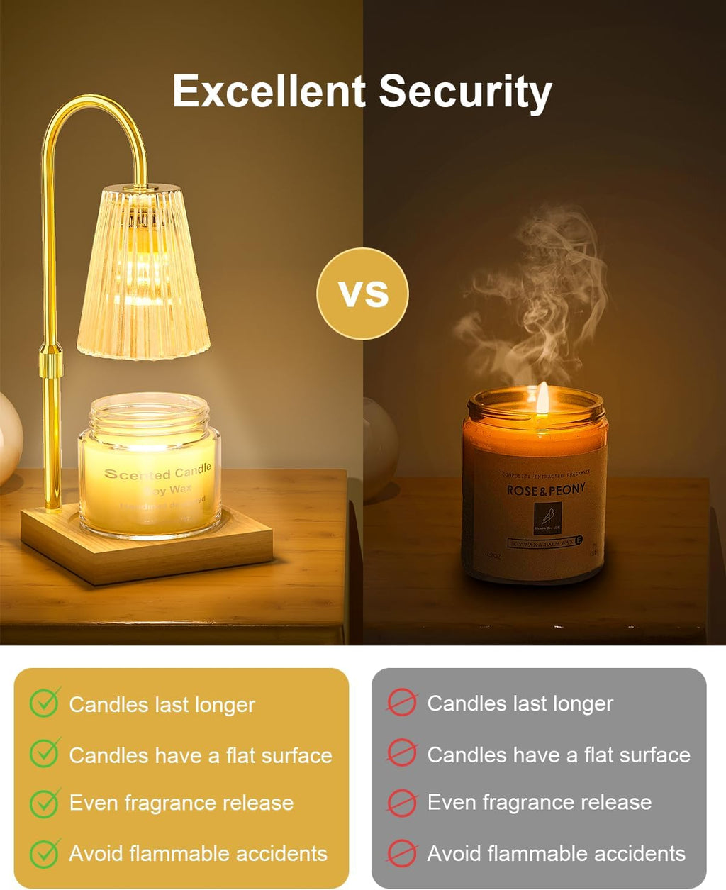 Candle Warmer Lamp with Timer, Dimmable, Adjustable Height M193