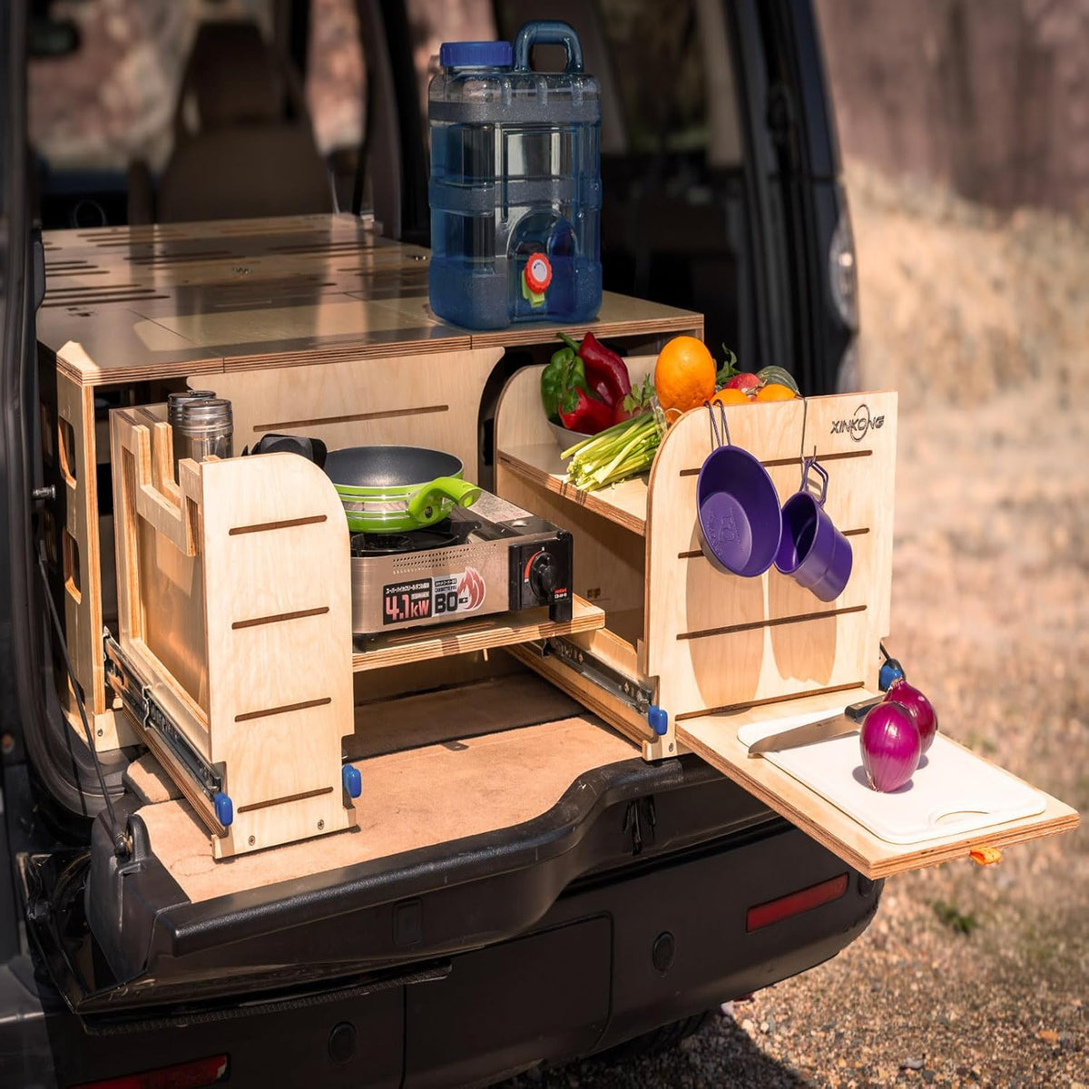 Overland Kitchen Box Camping Kit with Cooking, Sleeping Y48853