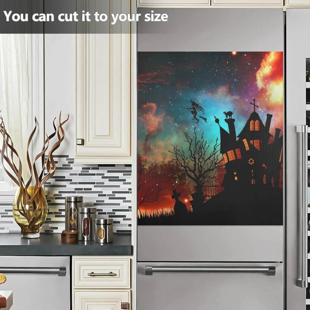 Halloween Witch Castle Dishwasher Magnet Cover, 23"x 26" E763