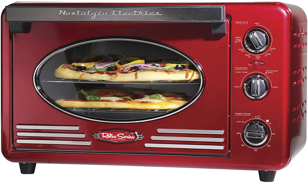 Retro Red 12-Slice Convection Toaster Oven B205455