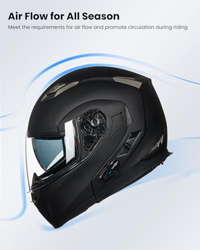 Bluetooth Modular Full Face Motorcycle Helmet with Sun Shield D205