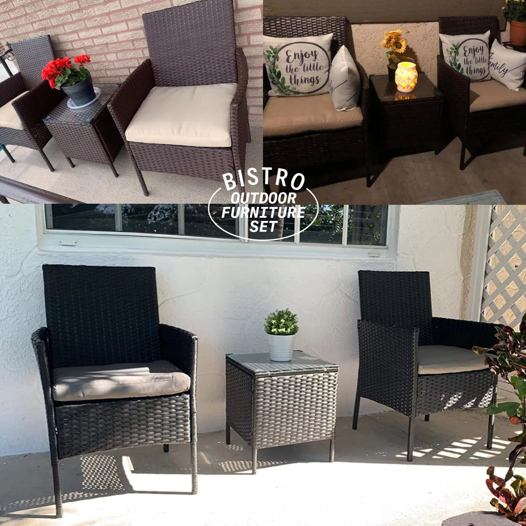 3 Piece Rattan Outdoor Furniture Set L2664