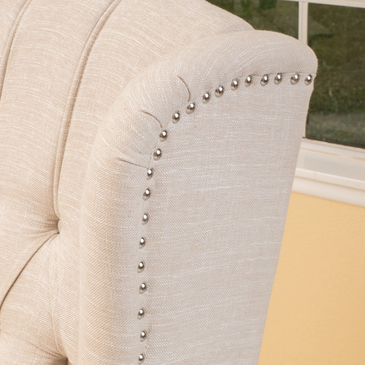Beige Fabric Wingback Recliner B97211