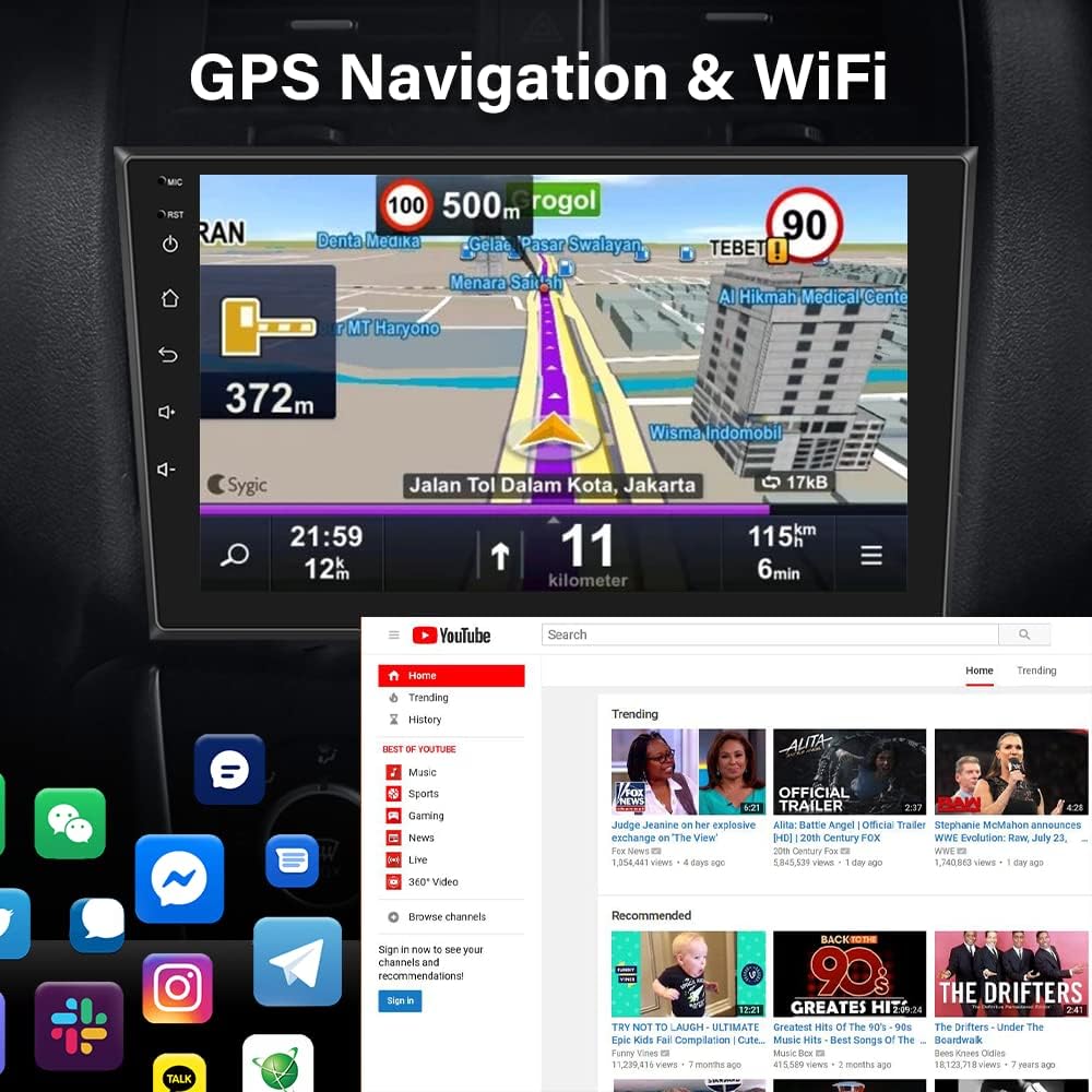 9 Inch Touch Screen Car Stereo Radio with Navigation Bluetooth Backup Camera V929